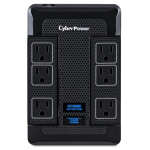 CyberPower HT600WSU2A Swivel Surge protector, 15-Amp, 1680 Joules, 6 NEMA 5-15R outlets